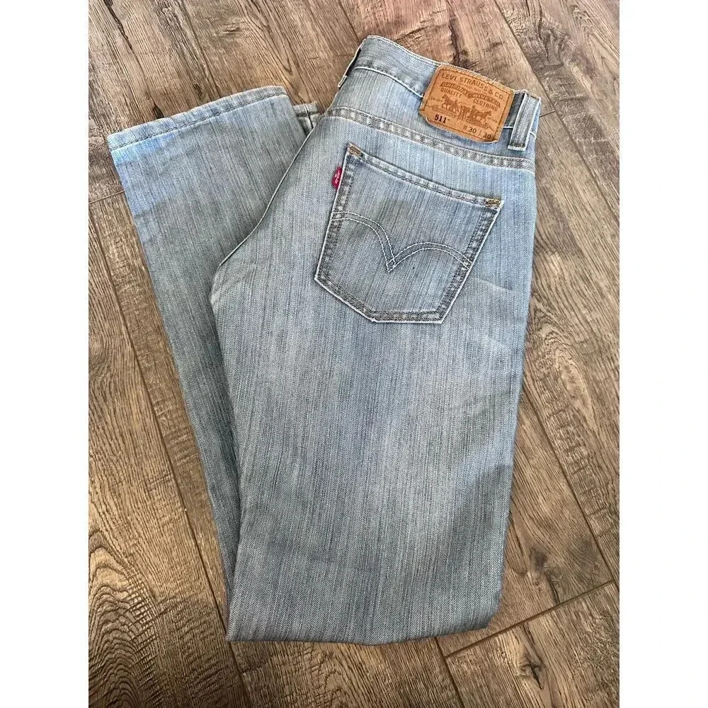 Levi Strauss & Co. Blue Medium Wash 5 Pocket Design Straight Jeans Size 30x30